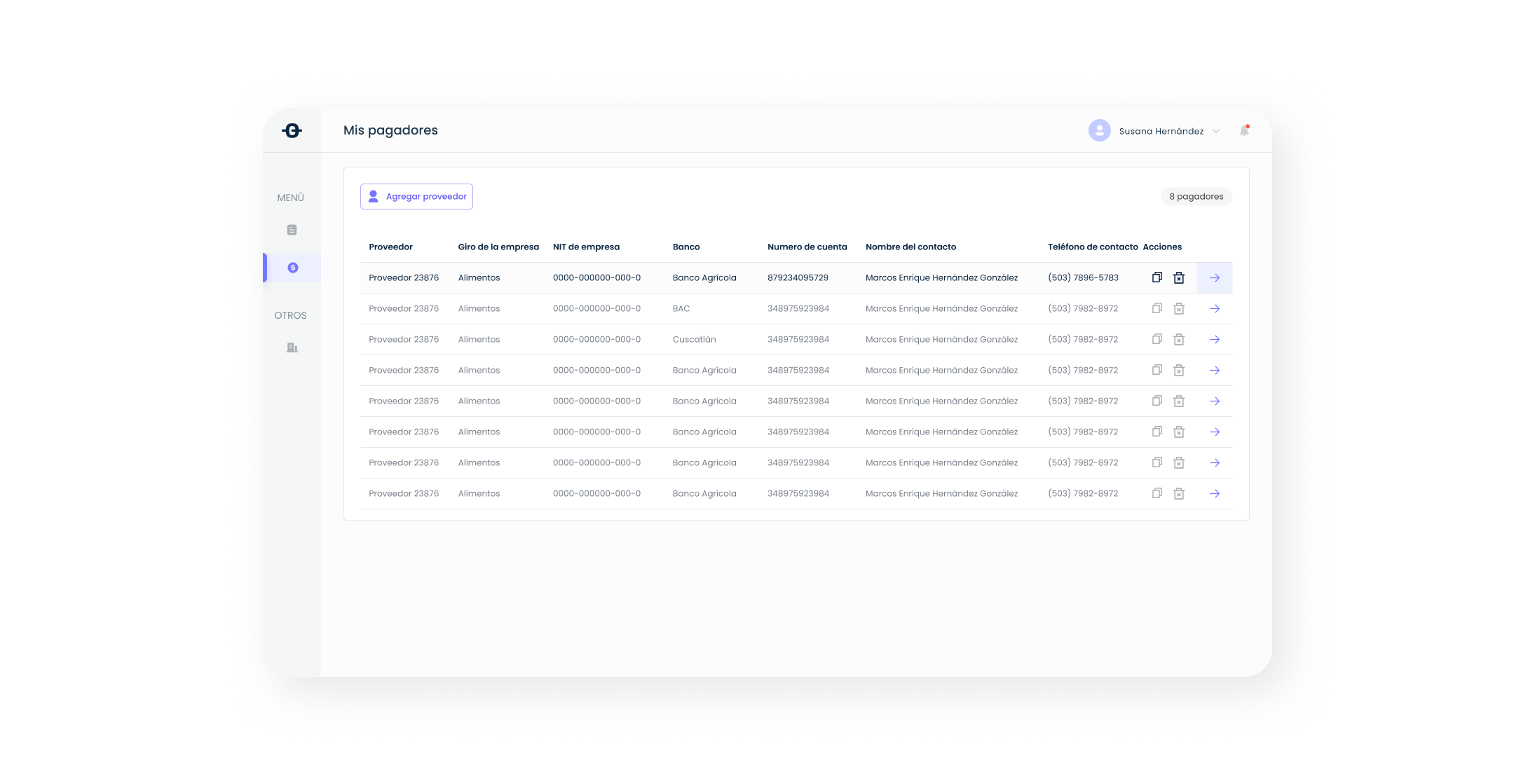 GESTIÓN DE PROVEEDORES - PLATAFORMA ÁBACO